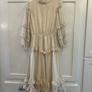 Teen size S Small Dress for Special Occasion Ruffle Details. Made by Joyfolie.